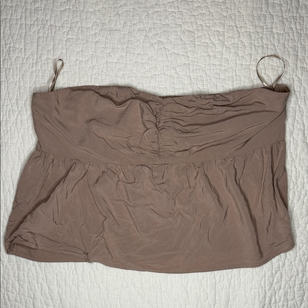 Express Taupe Strapless Top